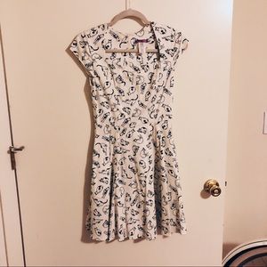 IXIA S cat print retro dress with pockets